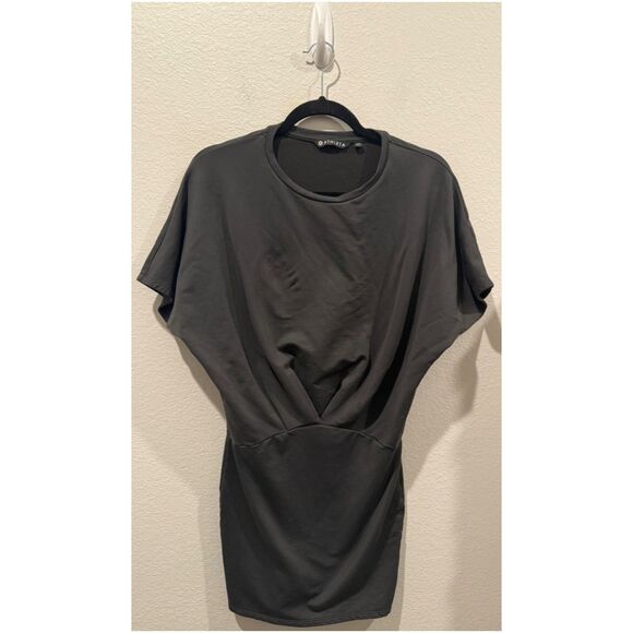 ATHLETA Pronto Pleated Grey Short Sleeve Dress - Picture 2 of 6